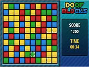 Doof Blocks game screenshot, free online square-forming color puzzle game
