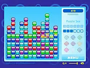 Linyca free online puzzle game screenshot, matching colored blocks in a line to clear them and create music