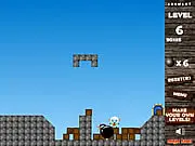 Boombot free online physics puzzle game where a small robot is propelled by a timed explosion toward a level exit