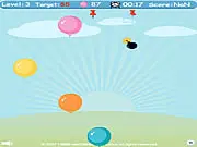 Balloon Assault free online arcade game using a pin to pop descending balloons