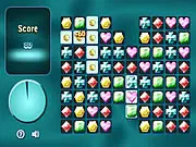 Swap The Gems II game screen, matching three or more colorful gems in a grid-based puzzle online
