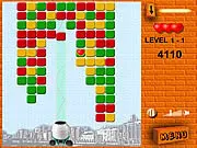 Keep The Brick game screenshot showing colored bricks, a score counter, and an active power-up bonus ready to be caught in the free online matching puzzle game.