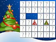A layout of face-down cards with Christmas-themed backs, the Xmas Pairs online memory game on PlayArcadeHub.