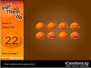 Pair Them Up free online memory game showing a grid of cards with various cartoon faces to match
