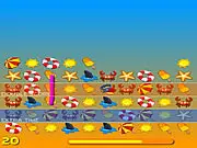 Screenshot of Summer Couples free online matching game showing tiles of couples and a line connecting matching tiles