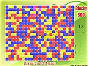 Blocky 500 collapse puzzle game with a grid of colorful blocks ready for matching