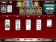 Hot Casino Blackjack online card game screenshot, showing five hands of cards being played simultaneously against the dealer's hand