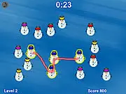 Snowman Match free online line drawing puzzle game with colorful snowmen