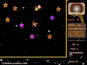 Play Starballz free online physics game, launch ball to collect stars, aim for par score