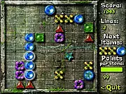 Spider Lines free online logic puzzle game board showing colored stones and lines