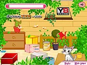 Free online game Cute Hungry Cat puzzle helping a feline character eat a fish