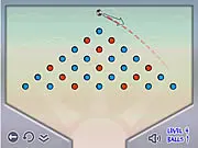 Hate Red online game screenshot showing a geometric layout with red balls that need to be shot and cleared using physics.