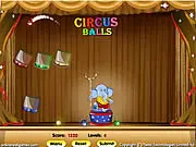Play Circus Balls free online game, a dynamic physics puzzle with colorful bouncing balls at PlayArcadeHub