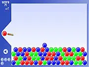 Balloon Cannon game screen, firing a colorful bubble cannon to pop groups of balloons in an online shooter puzzle game