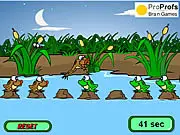 Play Leap Froggies online free, classic frog swapping logic puzzle game, arrange frogs on opposite side, PlayArcadeHub screenshot