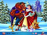 Christmas Toons Hidden Stars free online game showing a festive cartoon scene where the player must find hidden stars