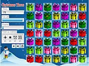 Christmas Three free Match 3 puzzle game online with festive squares, time bonus, and bomb powers on PlayArcadeHub.net