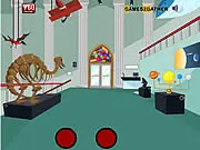 Gathe Escape Museum game image showing the character Gathe standing inside a richly decorated museum gallery with various historical artifacts. Play this free online point-and-click game.