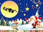 Santa Claus Hidden Numbers game screenshot showing a Christmas picture with a magnifying glass pointer used to find concealed numbers.