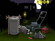 The Visitor Returns point and click game screenshot, showing the bizarre alien creature interacting with an environment with a dark, cartoon-horror style.