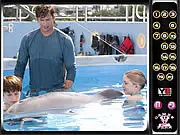 Hidden Numbers Dolphin Tale free online game, finding hidden numbers in a picture of dolphins swimming in the ocean