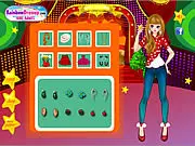 Screenshot of Christmas Sparkles Dress Up game, showing a fashionable teen girl in a glamorous holiday outfit.