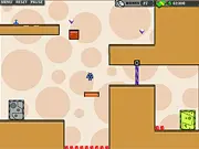 The small character Kichu standing on a platform, preparing to jump in the challenging Little Life platformer online game.