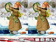 Russian New Year Differences free online game, find the five differences, relaxing artwork puzzle, PlayArcadeHub