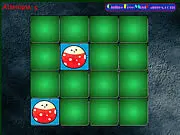 Pair Mania Cute Creatures 2 gameplay screenshot showing a grid of face-down cards and two face-up cards revealing a pair of identical cute creature characters, a free online memory game.