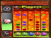 Piggeez Coin Stacker Puzzle Game free online, banking colored coins, hammer power-up