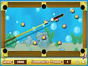Play Aquarium Pool online free, physics billiards game, pocketing fish with a white ball, PlayArcadeHub screenshot