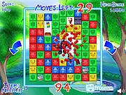 Block Squad puzzle game featuring a small hero character surrounded by red and blue blocks on a grid-based level.