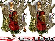 Merry Christmas 5 Differences free online puzzle game screenshot, festive scene with two nearly identical pictures