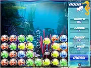 Aqua Pop free online game, click and pop bubbles to set fish free, fast-paced arcade game, PlayArcadeHub