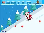 Santa Ski Flash free online extreme snow skiing game with 3 characters on PlayArcadeHub