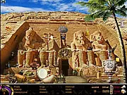 Egypt Hidden Objects free online game screenshot showing a richly decorated ancient Egyptian tomb interior with various objects hidden in the scene