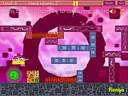 Square Adventure Flash game screenshot showing a small square block character attempting to jump over sharp red spikes on a white platform | Play free skill game online