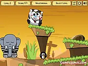 Snoring 2 Wild West free online puzzle game featuring a sleeping elephant and various cartoon animals in a desert scene.