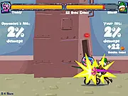 Knight Age Christmas game screen, a knight character jousting against a festive Christmas character like Santa Claus