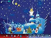 Screenshot of Hidden Christmas free online game showing a festive room with hidden objects