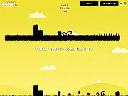 Screenshot of Greens Survive Reds Die free online puzzle game with green and red characters