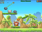 Screenshot of Ancient Bear free online physics puzzle game showing a spike ball and ropes