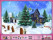 Find The Christmas Objects free online hidden object game screenshot, searching for holiday items