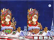 Snowy Christmas 5 Differences free online game, find the differences holiday puzzle, relaxing winter scenes, PlayArcadeHub
