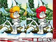 Crazy Christmas Differences gameplay screenshot showing two festive holiday pictures side-by-side with circles marking where the player has spotted a difference, a free online puzzle game.