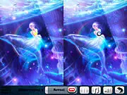 Screenshot of Aquatic 5 Differences game, side-by-side images of colorful underwater coral reef scenes with differences to be found