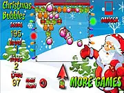 Christmas Bubbles Online free bubble shooter game featuring Santa and ornaments on PlayArcadeHub.net
