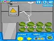 Get The Toy physics puzzle game screen showing a claw mechanism aiming for a target toy with three attempts remaining online free