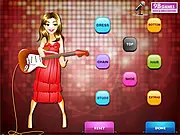 Disco Girl Dress Up Game free online screenshot - Stylizing a girl in a shimmering 70s disco outfit with platforms and sequins.