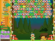 Screenshot of Fruit Shooter game, launching colorful fruit bubbles to match three and collect them